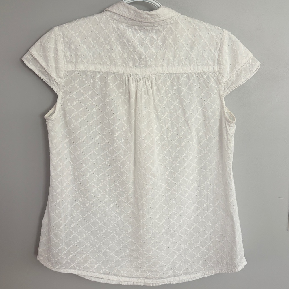 Westport 1962 Cotton Eyelet Button Down Blouse - Picture 7 of 12